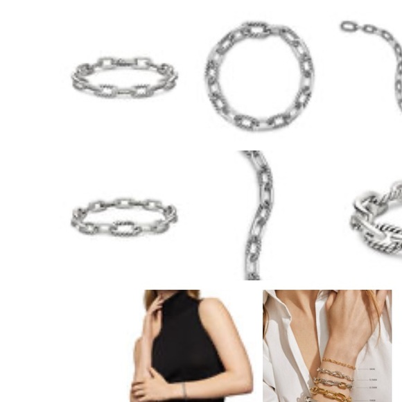 Sterling silver twist oval link Bracelet. - Picture 6 of 8